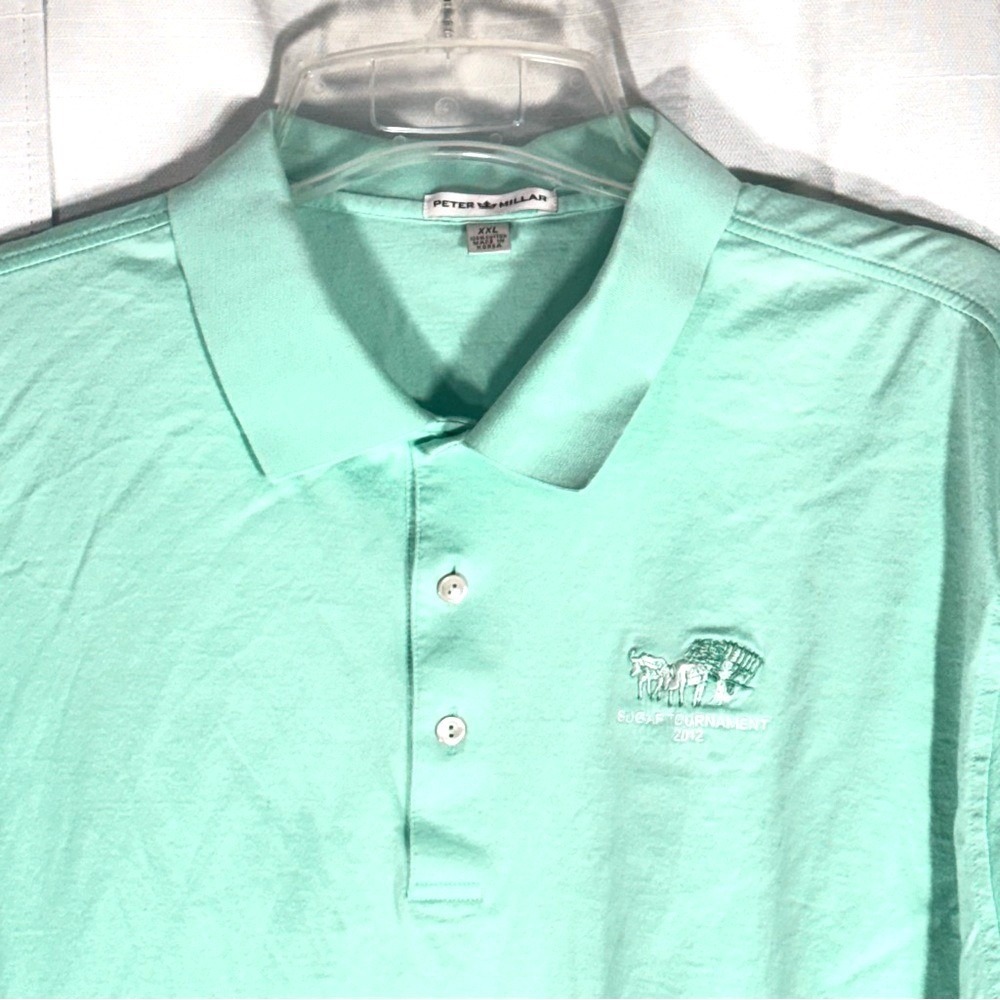 Peter Millar Sugar Tournament 2012 emb Light Mint Green Short Sleeve Polo   XXL
